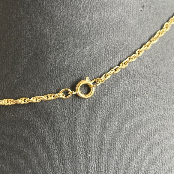 VINTAGE 18K GOLD PLATED ANCHOR NECKLACE 1970’s CHOKER ROPE CHAIN SHIP’S ANCHOR - Picture 4 of 4